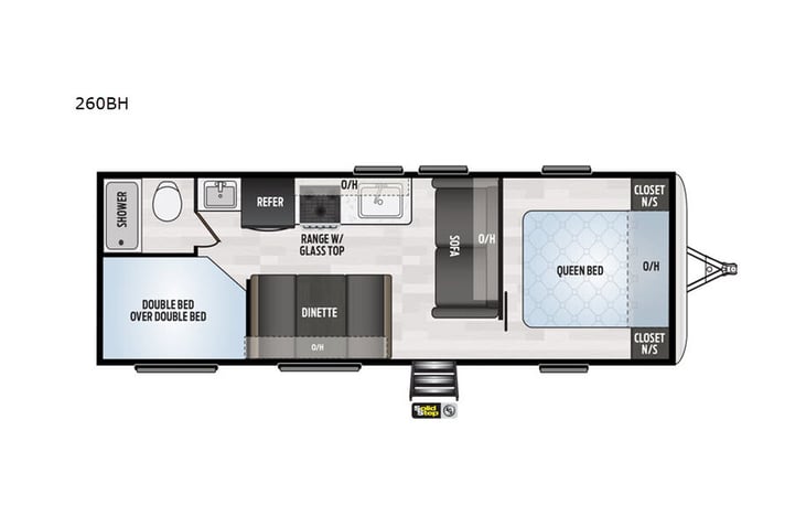 Representative floor plan provided by a trusted RVshare partner.