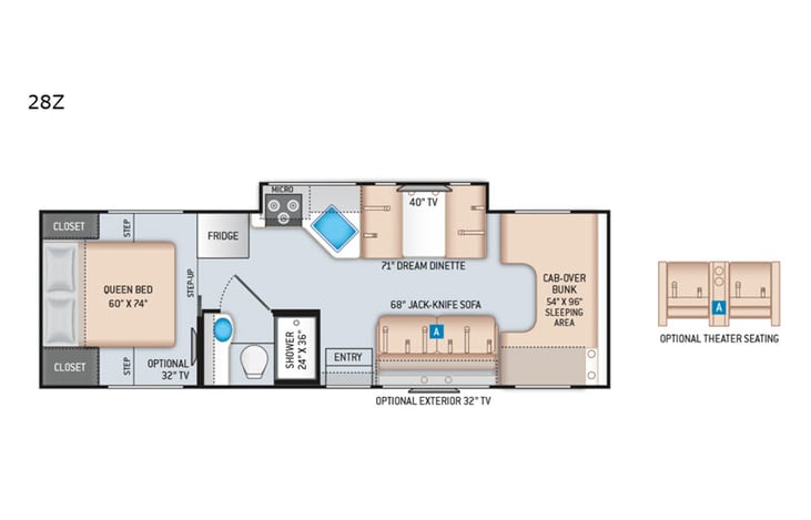 Representative floor plan provided by a trusted RVshare partner.