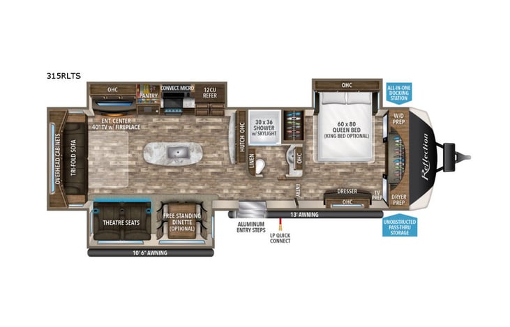 Representative floor plan provided by a trusted RVshare partner.