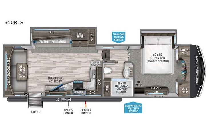Representative floor plan provided by a trusted RVshare partner.