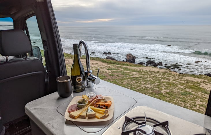 Unwind with a glass of wine, beer, or whatever you enjoy with a view.