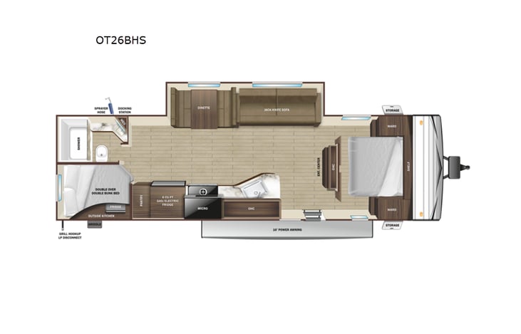 Representative floor plan provided by a trusted RVshare partner.
