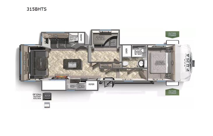 Representative floor plan provided by a trusted RVshare partner.