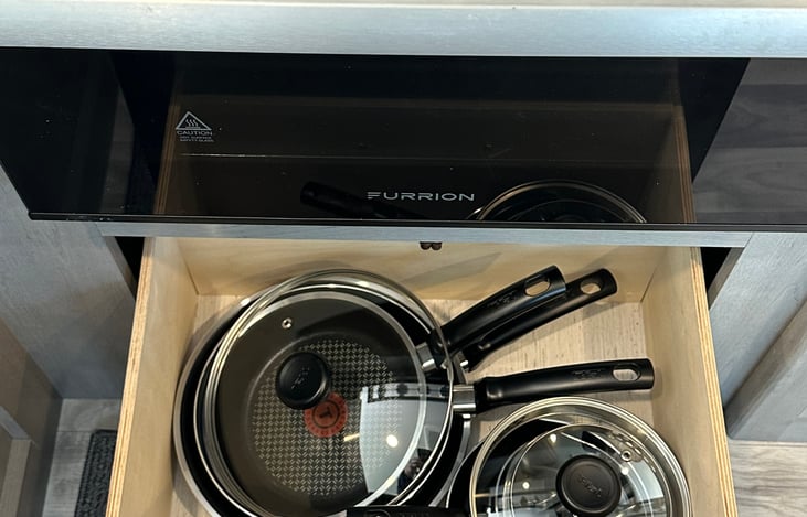 Included cookware for preparing your favorite meals. Not for use over firepit.