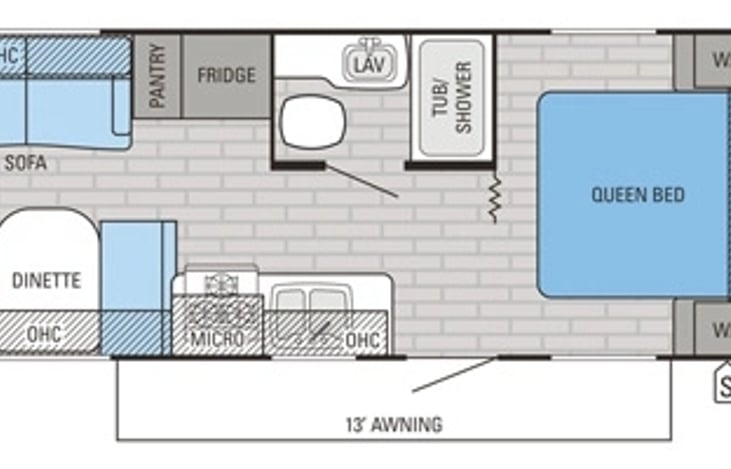 Dinette & sofa both serve as a sleeping space for children or 1 adult