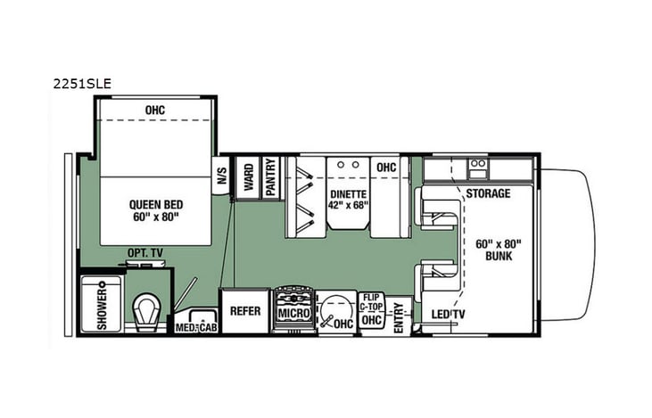 Representative floor plan provided by a trusted RVshare partner.