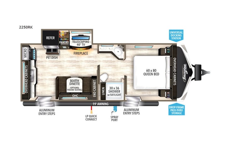 Representative floor plan provided by a trusted RVshare partner.