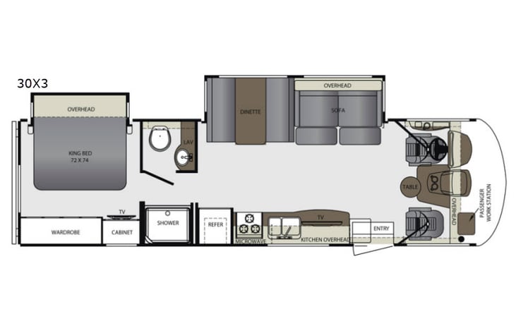 Representative floor plan provided by a trusted RVshare partner.