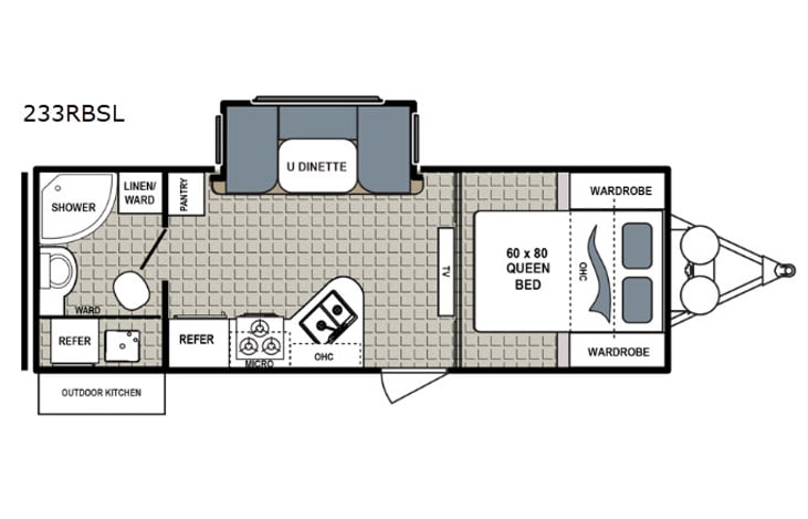 Representative floor plan provided by a trusted RVshare partner.