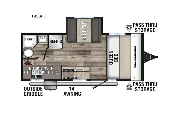 Representative floor plan provided by a trusted RVshare partner.