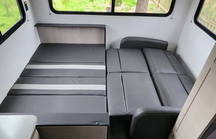 If combined, makes queen bed size sleeping area.