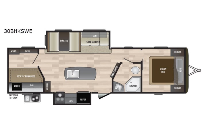 Representative floor plan provided by a trusted RVshare partner.