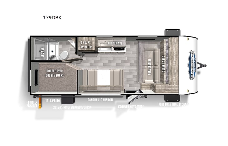 Representative floor plan provided by a trusted RVshare partner.