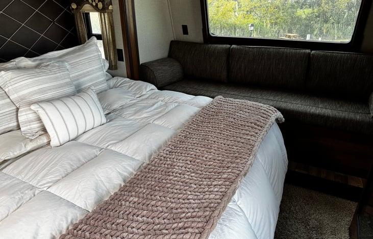 Nice views can be seen from the master bedroom window.