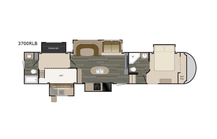 Representative floor plan provided by a trusted RVshare partner.