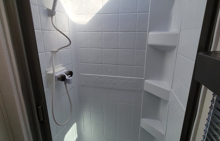 Shower with movable wand