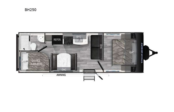 Representative floor plan provided by a trusted RVshare partner.
