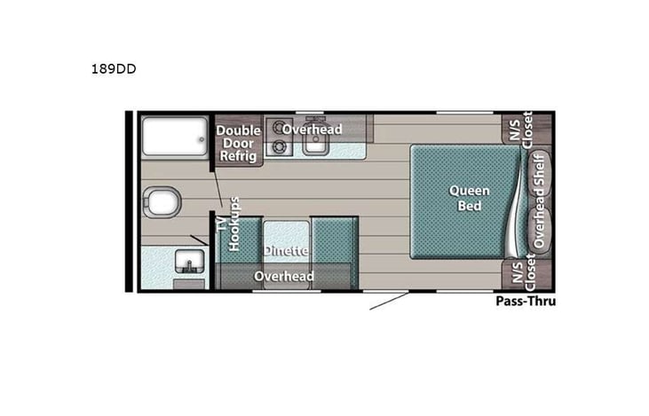 Representative floor plan provided by a trusted RVshare partner.