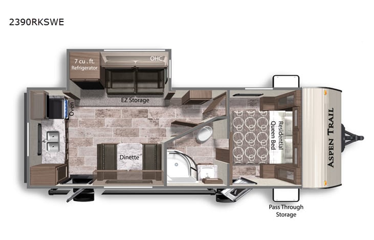 Representative floor plan provided by a trusted RVshare partner.