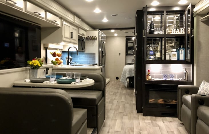 Three slide-outs provide spacious, comfortable living space.