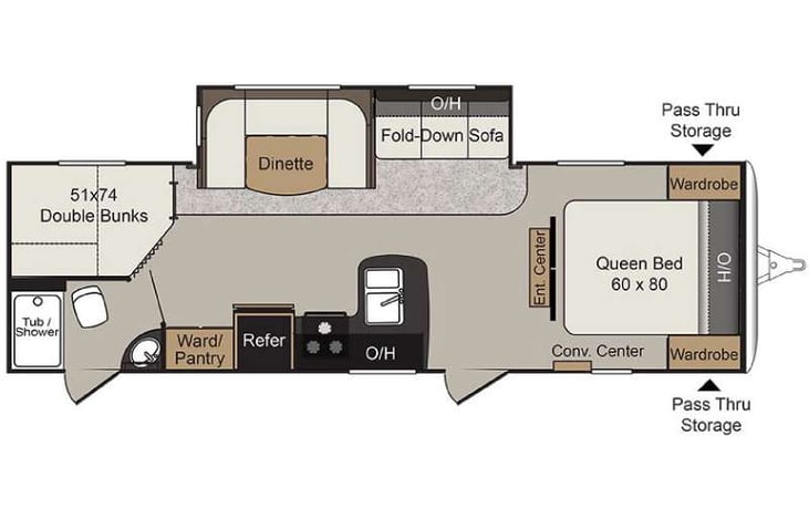 Representative floor plan provided by a trusted RVshare partner.