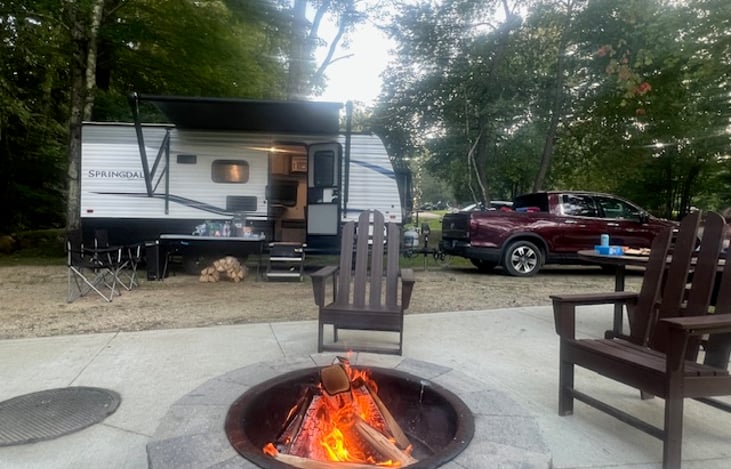 Patio sites often have comfortable seating for optimal outdoor enjoyment. Patio sites are about $15 more a night.