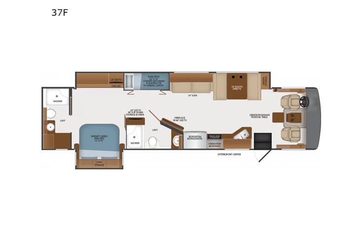 Representative floor plan provided by a trusted RVshare partner.