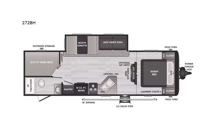 Representative floor plan provided by a trusted RVshare partner.