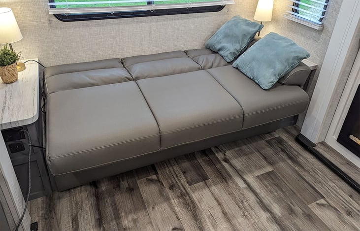 The main living room sofa folds out into a bed for 2 children or 1 adult. Nice for napping in the day too!