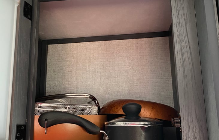 Stocked with pots, pans and skillets