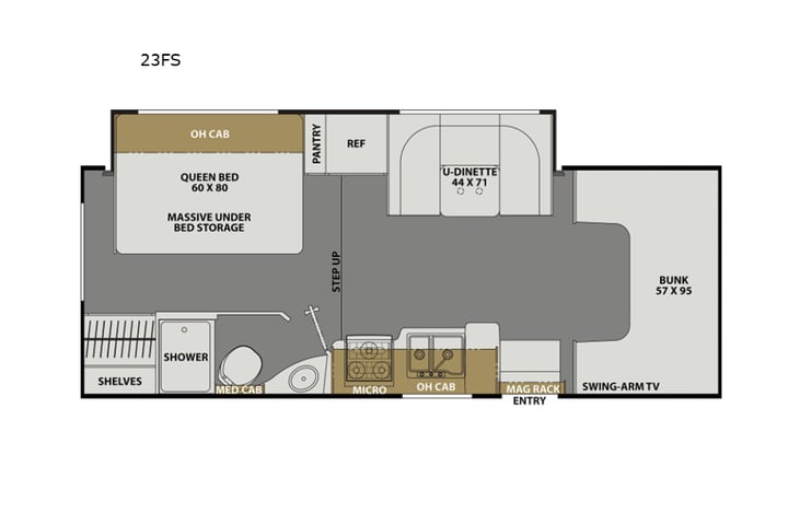 Representative floor plan provided by a trusted RVshare partner.
