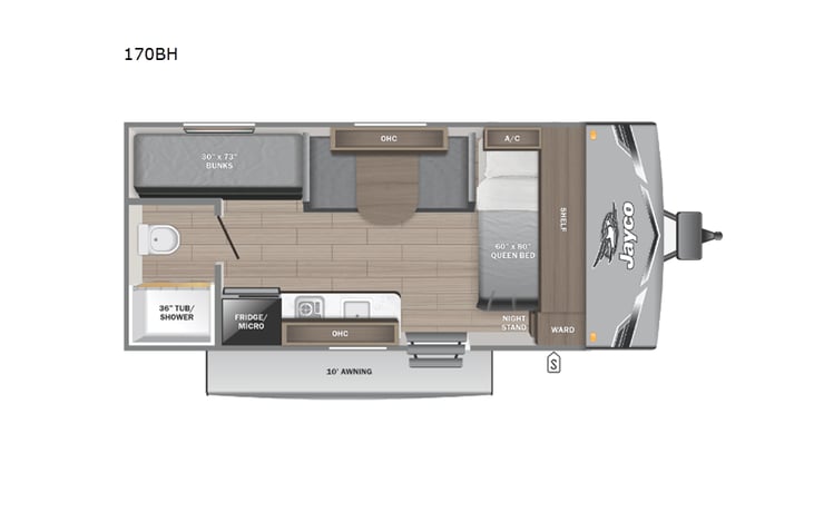 Representative floor plan provided by a trusted RVshare partner.
