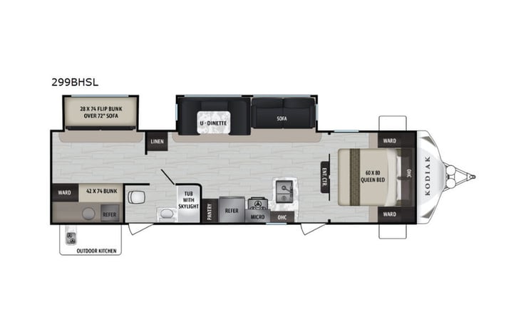 Representative floor plan provided by a trusted RVshare partner.