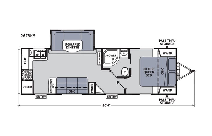 Representative floor plan provided by a trusted RVshare partner.