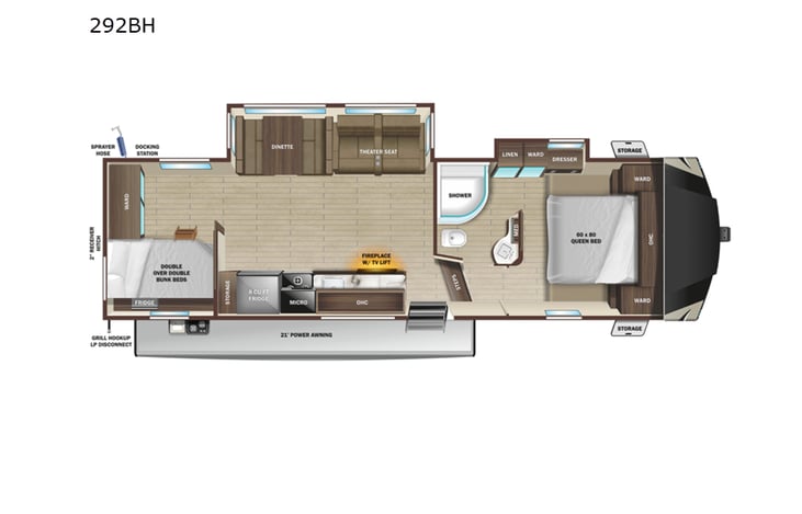Representative floor plan provided by a trusted RVshare partner.