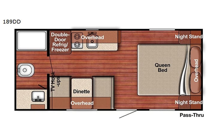 Representative floor plan provided by a trusted RVshare partner.