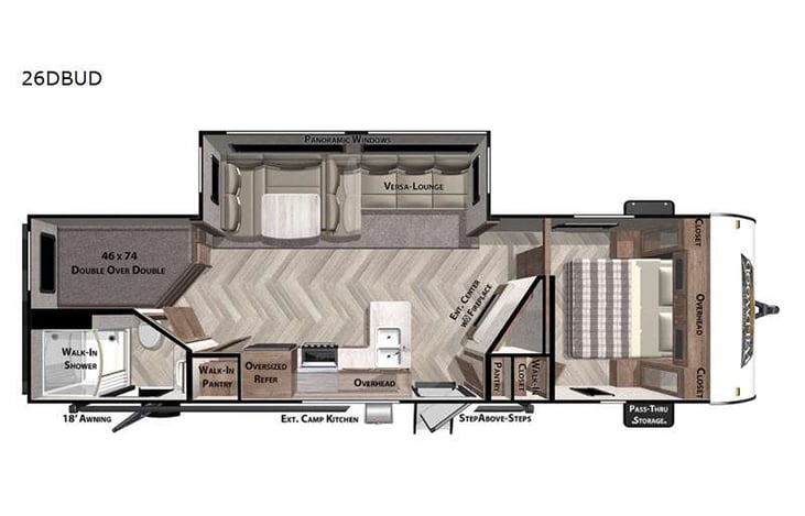 Representative floor plan provided by a trusted RVshare partner.