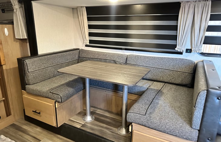 U shaped dinning table can convert to a bed