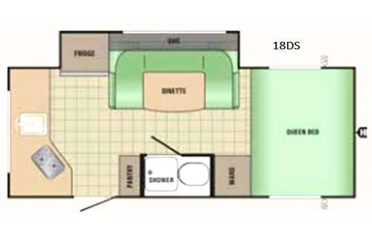 Representative floor plan provided by a trusted RVshare partner.