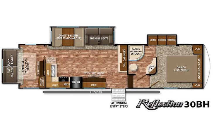 Representative floor plan provided by a trusted RVshare partner.