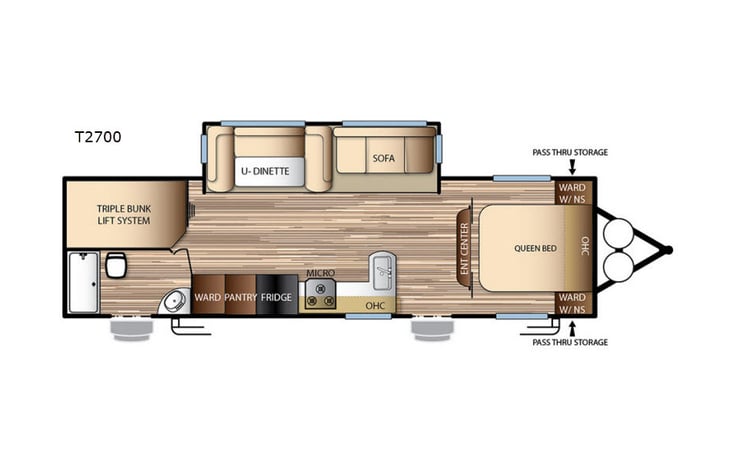 Representative floor plan provided by a trusted RVshare partner.