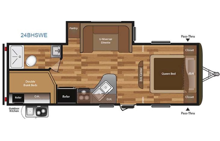Representative floor plan provided by a trusted RVshare partner.