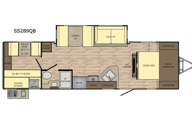 Representative floor plan provided by a trusted RVshare partner.