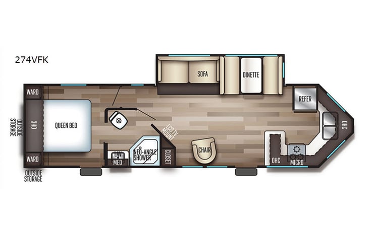 Representative floor plan provided by a trusted RVshare partner.