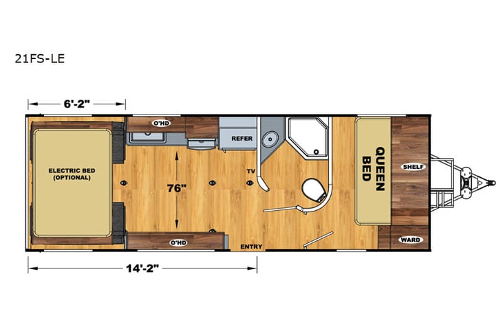 Representative floor plan provided by a trusted RVshare partner.
