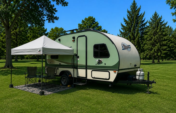 "Suite Pod" is our "sweet" 2016 Forest River R-Pod. She is an ultra-lightweight, aerodynamic teardrop travel trailer designed for fuel-efficient towing by mid-size SUVs and light trucks.