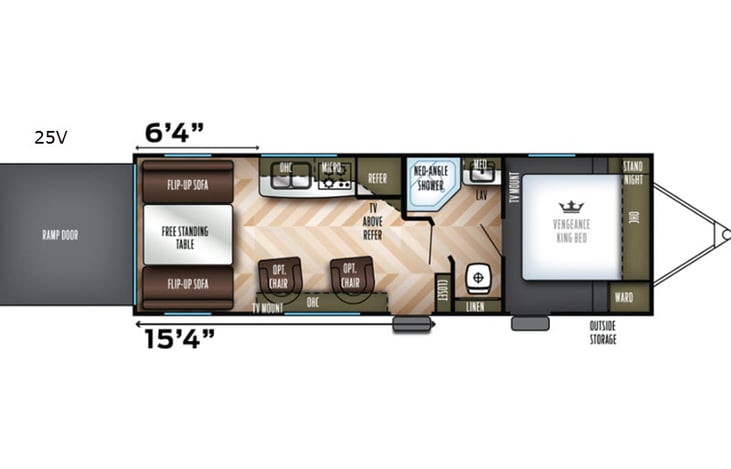 Representative floor plan provided by a trusted RVshare partner.