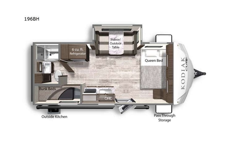 Representative floor plan provided by a trusted RVshare partner.