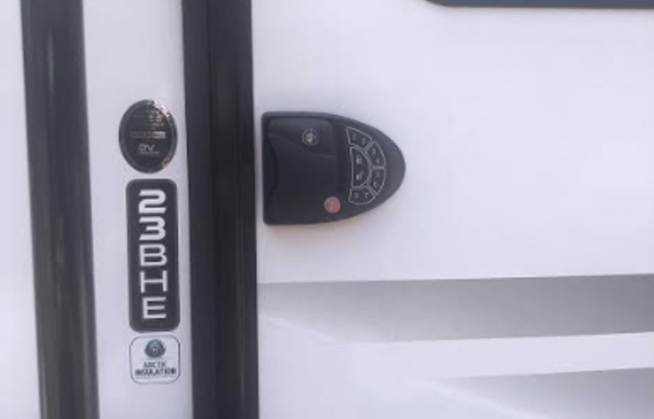 Entry door upgraded to keyless/remote entry.