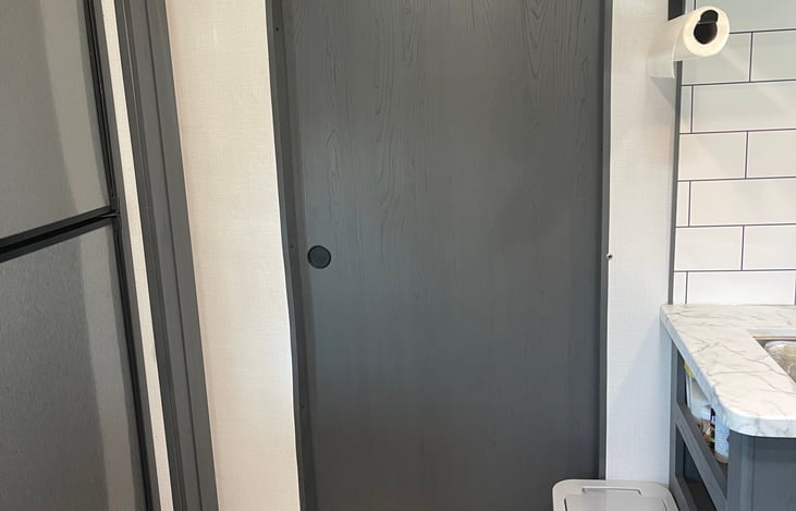 Sliding door to main room for privacy